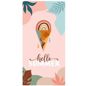 Vente flash d'été Serviettes de plage personnalisées à l'imprimé de crème glacée Sans sable Séchage rapide Hôtel Piscine Microfibre Suédée Serviette de plage - Product Image 3