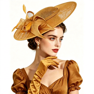 <span class=keywords><strong>Cappello</strong></span> Derby Formale da Donna, con Fiocco Fatto a Mano, per Tea Party e Cerimonie, Accessorio per Capelli da Chiesa per la Madre della Sposa - Product Image 1