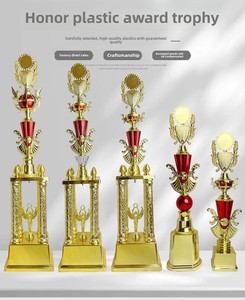 Fabrication de trophées en plastique personnalisés à bas prix, de haute qualité, avec logo universel, taille L, modèle SZ01 - Product Image 2