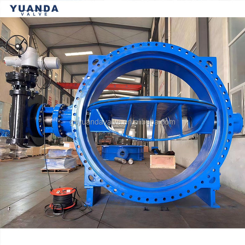 Epoxy Coated Ductile Iron Butterfly Valve Double Flange Gear Operated ...