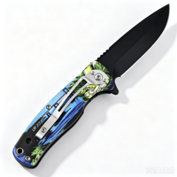 Couteau pliant tout acier personnalisé avec n'importe quel motif, fait main, pour le camping en plein air, la survie, la chasse, couteau de poche OEM