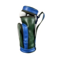Sac de golf en cuir véritable à trois couches avec fermeture éclair, design portable, entièrement étanche, rangement pour accessoires à suspendre à la taille