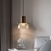 Nouvelle Lampe Suspendue Créative Nordique en Verre Craquelé - Luminaire Simple Haut de Gamme de Luxe pour Bar, Comptoir, Chevet, Entrée, Tension Universelle