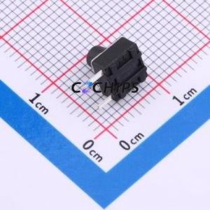 TS-1095C-A7B3-D2 Tactile Switch Bent Lead Through Hole-3P,6x6mm Single Pole Single Throw Round Button 2.5N Right Angle Insert - Product Image 2