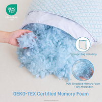 Verstellbares Kissen aus geschreddertem Memory-Schaum mit Kühlgel, ergonomische Nackenstütze für Nackenschmerzen, Seitenschläferkissen