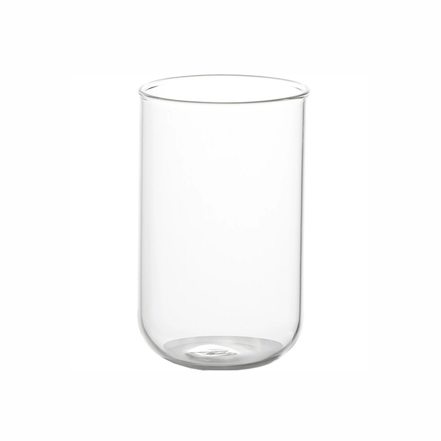 Cheap 420ml Logo Customize Borosilicate Round Coffee Glass Cup With Straw Round Shape Glass Cup for Coffee Tea