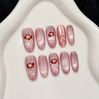 Faux ongles en gel réutilisables de créateur, à presser, couvrance totale, vente en gros