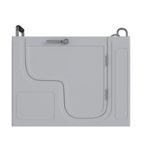 Baignoire autoportante en acrylique avec douche d'angle, fonction de trempage, porte à ouverture extérieure, 16 jets, design moderne, pour salle de bain