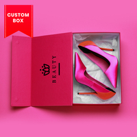 Premium anpassbare Full Pink High Heels Magnet box mit zweiseitigen Drucks tilen und Finishing-Option