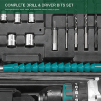 Kit d'accessoires pour perceuse sans fil avec batterie au lithium et arbre flexible, coffret rigide en alliage d'aluminium pour usage professionnel