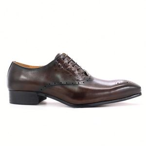 Chaussures habillées formelles pour homme en cuir véritable, style Oxford, à bout fermé, à enfiler, motif pois, pour mariage, collection 2026 - Product Image 5