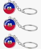 Écharpe en polyester à vendre, porte-clés, drapeau à agiter à la main, drapeaux nationaux d'Haïti pour la vente au détail