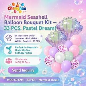 Kit de ballons en latex et en aluminium à thème sirène rose, violet et bleu pour <span class=keywords><strong>la</strong></span> décoration de fête d'<span class=keywords><strong>anniversaire</strong></span> de filles CE/CPC - Product Image 6