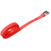 Sangle de fixation sans crochet en polyester durable de 1 pouce, rouge, avec boucle à came, pour bagages et boîtes de déménagement