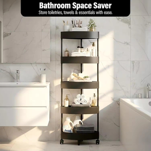 Estante de Almacenamiento Multinivel de Plástico para Baño y Cocina, Estante Triangular de Esquina de Piso a Techo para Inodoro, Resistente y Elegante - Product Image 5