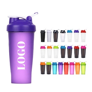 Business <strong>Gift</strong> 600ml Plastic <strong>Protein</strong> Shaker Water Bottle Custom Logo with Metal Mixer &amp; Leak Proof Lids for GYM Fitness BPA Free - Product Image 1