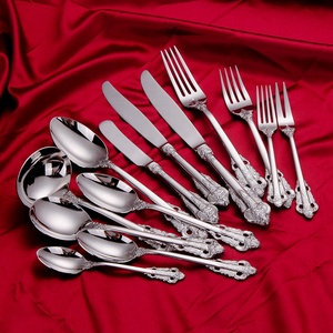 18/10 thép không gỉ thiết lập dao kéo vàng sang trọng thanh lịch Flatware thìa dĩa và dao cho các sự kiện - Product Image 2