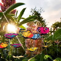 Hete Aanbieding 3D Kunstmatige Lotus Meerkleurige PVC Plastic Waterdichte Anti-roest Vlinderstokjes Tuinpot Decoratie Fotohoek