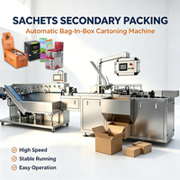 Machine d'emballage secondaire automatique pour 10 à 20 sachets, machine d'emballage en boîte pour sachets stick, machine d'emballage en carton pour sachets et pochettes