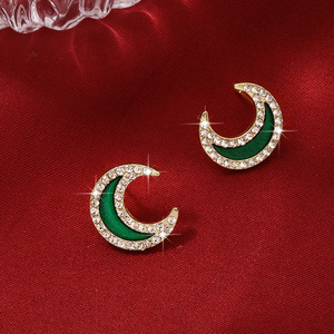 Boucles d'oreilles clous en alliage léger de style O-Korean, luxe, effet goutte d'huile, bijoux de célébrité, vente en gros - Product Image 1