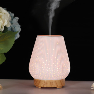 <b>Ceramic</b> Aroma <b>Diffuser</b> 100Ml Ultrasonic Humidifier With Led Light For Home Office Use - Product Image 5