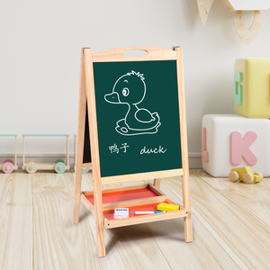 <span class=keywords><strong>Pizarra</strong></span> de Doble Cara, <span class=keywords><strong>Pizarra</strong></span> Blanca, Mesa de Dibujo, <span class=keywords><strong>Caballete</strong></span> de Arte de Madera con Marcadores, Borrador, Letras Magnéticas - Product Image 3