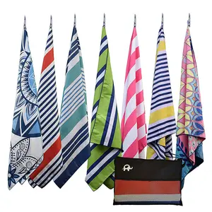 Quick dry sand free lightweight microfiber beach towels fabric