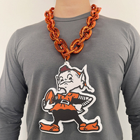 Collier en plastique doré brillant surdimensionné personnalisé pour les fans de sport, fans multicolores en mousse EVA multicouches, chaînes pour les fans