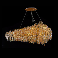 Lustre long en cristal PM sur mesure pour escalier, suspension moderne de luxe en aluminium et verre, luminaires nordiques fantaisie pour villa, hôtel et maison