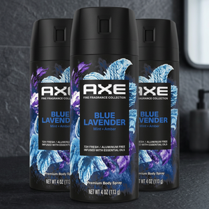AXE Premium Deodorant Body Spray Blue Lavender (3-Pack) 72H Protection 4 oz Fine Fragrance Collection with Lavender Mint Amber - Product Image 2