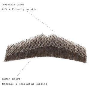 Barba in Capelli Umani Marrone Scuro con Base in Pizzo Annodata a Mano, Baffo Realistico per Adulti, Costume, Festa, Cosplay, Barba Finta - Product Image 3