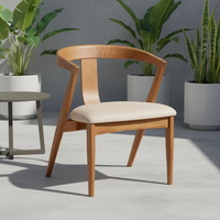 Fauteuil d'appoint design en bois massif, style Wabi-Sabi, pour salon, salle à manger, bureau, hôtel, appartement – Vente directe usine