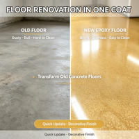 Peinture époxy pour sols en sable coloré, surface brillante sans joint, texture de particules de sable fin, effet autonivelant