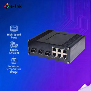 Commutateur Ethernet rapide industriel 6 ports avec <span class=keywords><strong>3</strong></span> ports fibre 100 Mbps Boîtier en aluminium Conception robuste Large plage de tension d'entrée 12-48 VDC - Product Image 2