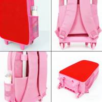 Sac à dos à roulettes imperméable pour enfants avec fermeture éclair, ensemble de cartable unisexe comprenant une boîte à lunch et des roulettes de chariot