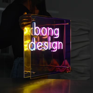 Tùy chỉnh biển báo Acrylic Neon PVC neonrectangular đèn LED cửa hàng dấu hiệu biển quảng cáo gương-hoàn Thành Acrylic ánh sáng Hộp - Product Image 3