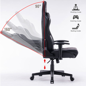 Sedia da Gaming in Ecopelle con Schienale Regolabile, Poggiatesta e Illuminazione RGB - Product Image 4