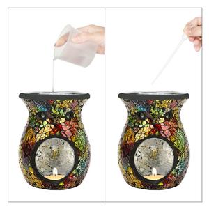 Modern Handmade Glass Mosaic Wax Melt Oil Burner Aromatic Fragrance Lamp Home Decor <strong>Incense</strong> <strong>Holder</strong> <strong>Aromatherapy</strong> <strong>Diffuser</strong> - Product Image 6