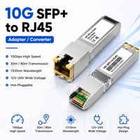Adaptateur convertisseur 10G SFP+ vers RJ45, transceiver cuivre 10GBASE-T 30m/80m pour port de commutation SFP+