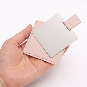 กระจกพกพาสแตนเลสสตีลพร้อมซองใส่บัตรหนัง สกรีนโลโก้ได้ - Product Image 2