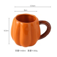 Vente en gros de tasses à café créatives mignonnes en citrouille Cadeau d'Halloween tasses en porcelaine