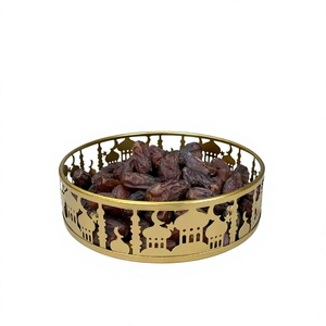 Arabic Design Metal Dates Serving Platter Nuts Serving Trays Sweets & Dry Fruit Organizer For Tableware Home <b>Eid</b> Ramadan Use - Product Image 6