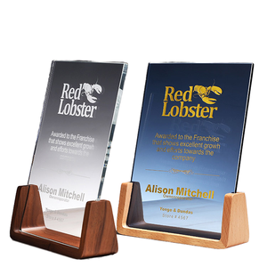 Trofeo de <span class=keywords><strong>Cristal</strong></span> Rectangular con Base de Madera Pulida con Impresión UV, Tema de Cine y Televisión - Product Image 2