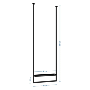 Toallero de Baño Moderno y Simple, Tipo Colgante de Techo, con Estante de Almacenamiento de Hierro Negro, Fácil Instalación - Product Image 6
