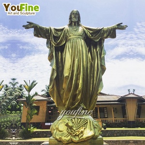 Coulée grandeur nature en cuivre Jésus Christ Bronze tenant <span class=keywords><strong>le</strong></span> World Trade Center - Product Image 5