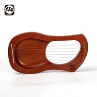 Walter Factory Vente en gros Harpe lyre 7 cordes, Harpe lyre en bois massif acajou, harpe avec marteau d'accordage