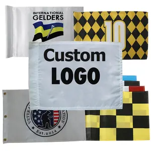 Impresión de bandera personalizada para eventos grandes, impresión por sublimación, bandera americana de Golf personalizada