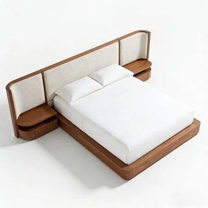 Muebles de Dormitorio de Lujo - Cama King Size de Madera Sólida en Nogal con Mesita de Noche 888, Construcción de Madera Sólida - Product Image 4