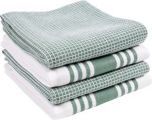 Ensemble de quatre serviettes de cuisine compressées jetables pour la maison |   100% coton, séchage rapide, antimicrobien, pour vaisselle sale et sèche - Product Image 1