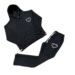 Conjunto Deportivo de Pantalones y Sudadera Extra Grandes de Algodón Grueso, Estilo Hip Hop Urbano, para Parejas, con Estampado, para Invierno, con Capucha, 2025 - Product Image 4